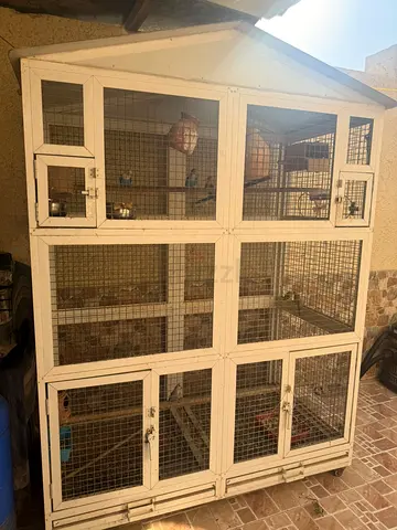 Stainless steel cage for parrots and birds