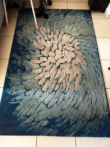 Danube exclusive Blue Floral Modern Area Rug - Good Condition