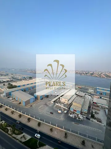 A well-located 2-bedroom apartment with a living room is available for annual rent in Orient Towers, Al Bustan, Ajman, offering a full sea view and ex