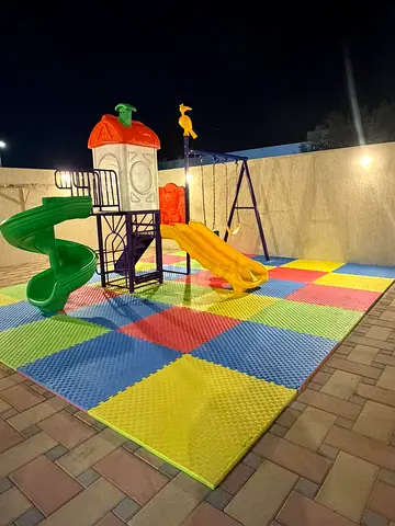 Outdoor Playset with Slides, Swing and Soft Foam Flooring
