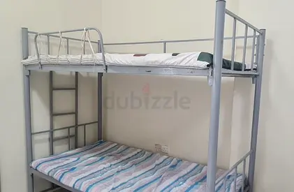 Metal Double Decker Bunk Bed - Silver, Good Condition