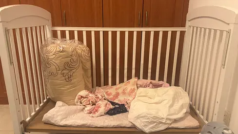 White Wooden Baby Crib