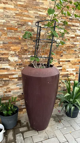 Tall Outdoor Decorative Planter Pot (Brown) - Large
