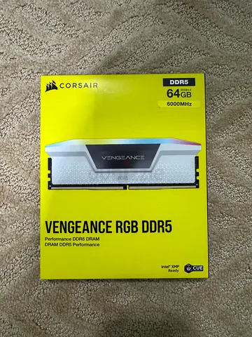 Corsair Vengeance RGB DDR5 64GB (2x32GB) 6000MHz RAM - White