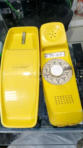 VINTAGE Rotary Dial Wall Phone Bell System Western Electric RARE Retro Yellow
