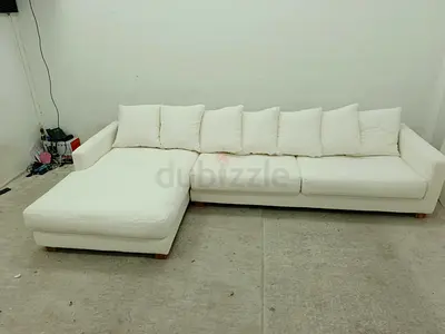 White color the loom collection lshape sofa