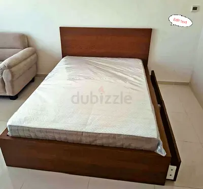 IKEA Malam queen size bed 160/200cm bed with 2 storage drawers underneath  and Ikea mattress