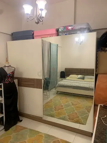Large White Sliding Door Wardrobe with Full-Length Mirror - Good Condition