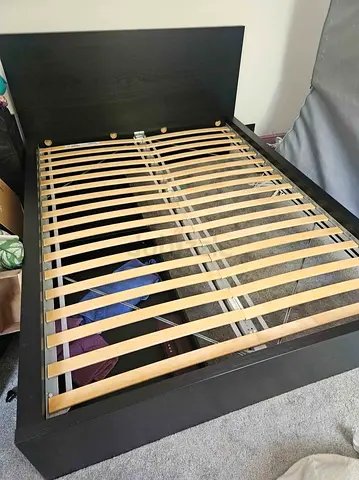 Ikea king size bed with mattress and storage drawers