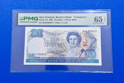 1990 New Zealand 10 Dollar commemorative Banknote