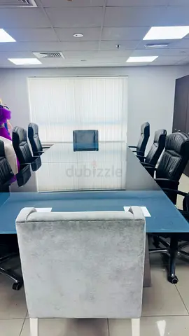 Long office table with chair