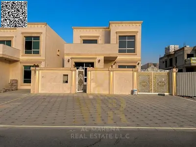 Luxury villa for sale in Al Zahia, Ajman, featuring a sophisticated design and a large setback; pri