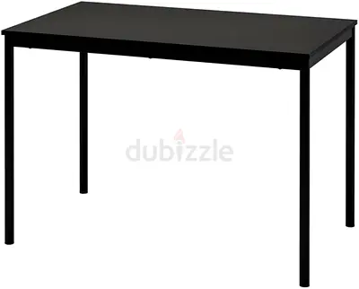 IKEA Table, Black 110x67Sturdy Metal Table Frame and Durable, Smooth Melamine Tabletop, Multi use