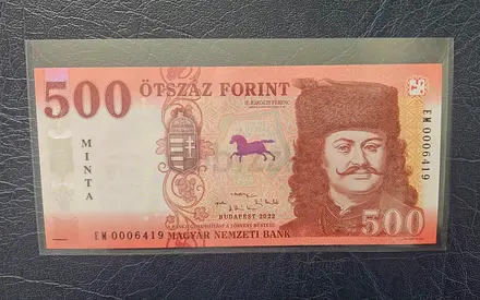 Hungary 500 Forint Commemorative Note (Mint Sample) — Sealed