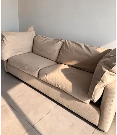2XL Beige 3-Seater Sofa Bed - Comfortable Modern Design