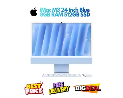 Apple iMac 24 Inch All-in-One M3 Chip - 10 Core CPU, 8 Core GPU - 8GB 512GB - FREE DELIVERY