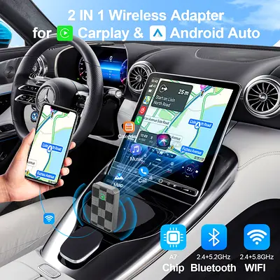 Wireless CarPlay & Android Auto Adapter - Plug & Play