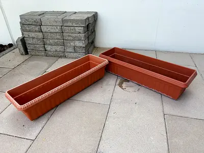 Plastic Rectangular Plant Pot - 60 x 18 cm (Qty. 2)