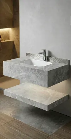 luxury wall hung vanity Double Layer Design