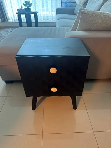 Set of 2 Black Bedside Tables / Nightstands
