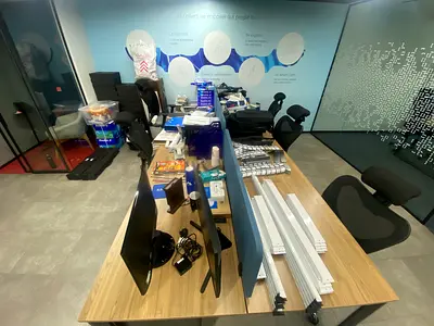 Used Office Workstations with, Chairs