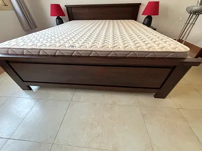 Double Bed with mattress and side lamps