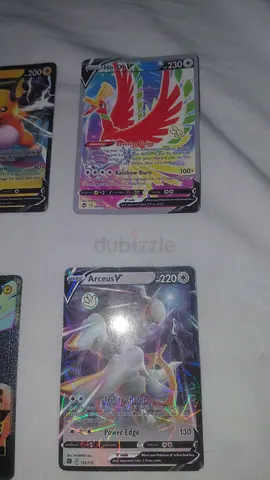 Lot of 4 Holo Pokémon Trading Cards (Arceus V, Ho-Oh, etc.)