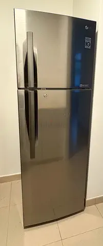 LG Top Freezer Refrigerator 355L — Stainless Steel, Good Condition