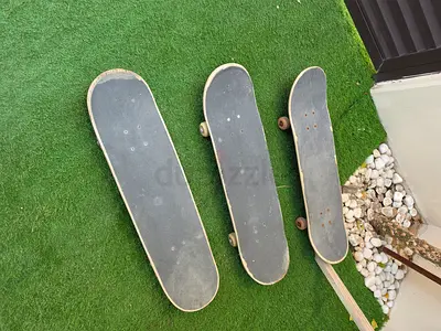 Set of Three used skateboards - varying degrees of worn
