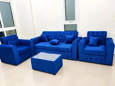 You can get all the brand new 5 seater sofa blue color