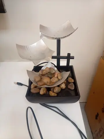Small Indoor Tabletop Water Fountain with Decorative Stones (USB powered)