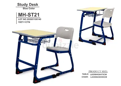 Blue Student Study Desk and Chair Set - MH-ST21, Good Condition