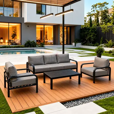 Sofa set aluminium grey outdoor furniture garden furniture
