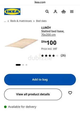 2pc * IKEA LURÖY slatted bed base 70x200 cm - good condition