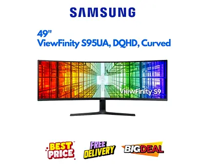 Samsung 49 Inch Curved Monitor - ViewFinity S95UA DQHD, 120Hz - Excellent Condition, 1 YEAR WARRANTY