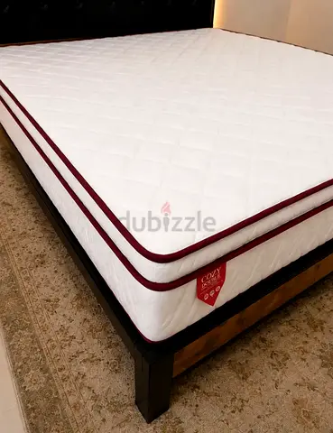 Modern Queen bed frame with mattress