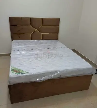 Queen bed frame with mattress — barely used, clean