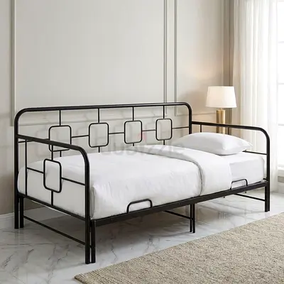New Movo Urban Extendable Metal Single Day Bed - 90x200 cm