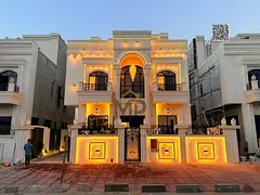 A villa for sale featuring high-quality, bespoke luxury finishes; it comprises two floors, a rooftop