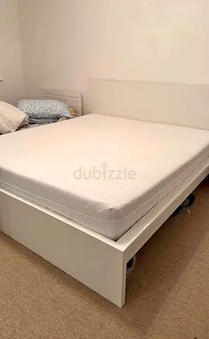 Ikea Queen size bed with mattress and storage drawers
