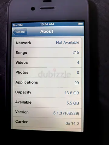 iPhone 4S white - 16GB (shows iOS info) - good working condition