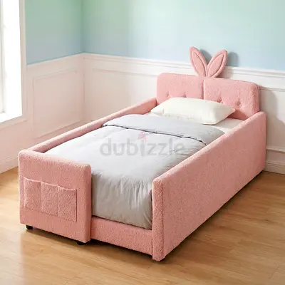 New Ivory Petal Single Upholstered Bed - 90x190 cm