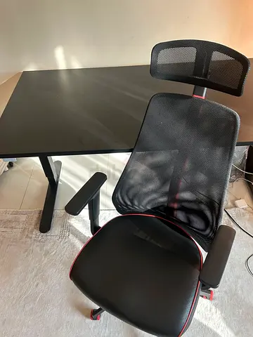 Black desk with chair