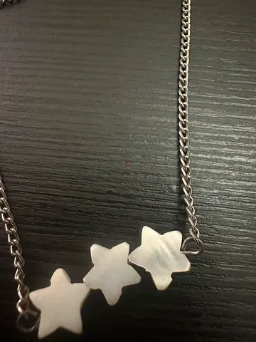 Silver three-star pendant necklace, gently used
