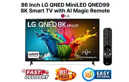 LG 86 Inch Smart TV - QNED99 Mini LED 8K 2024 - Brand New, FREE DELIVERY, 1 YEAR WARRANTY