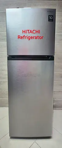 Hitachi 2-door Silver Refrigerator - Excellent Condition