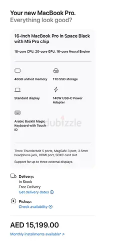 Apple MacBook Pro 16-inch M5 Pro — 48GB RAM, 1TB SSD, Space Black