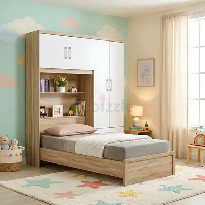 New Movo Coda Cabin Single Bed with Wall Cabinet - 90x200 cm