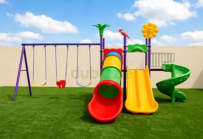Large Outdoor Kids Playset with Slides, Swings and Spiral Slide