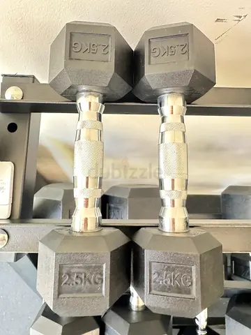 Pair of 2.5 kg Hex Dumbbells with Chrome Handles — Good Condition